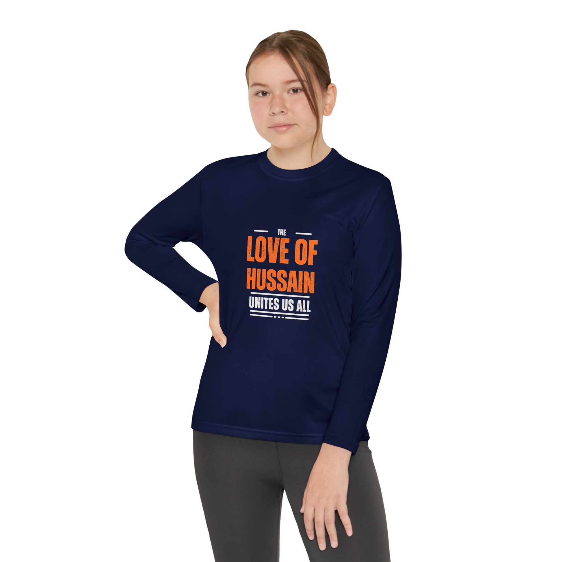 “The Love of Hussain (AS) Unites Us All” – Muharram & Arbaeen Edition | Unisex Youth Long Sleeve Competitor Tee