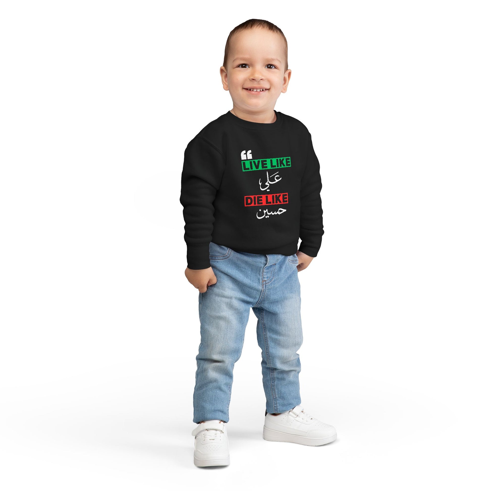 “Live like Ali, die like Hussain” – Muharram & Arbaeen Edition | Toddler Sweatshirt