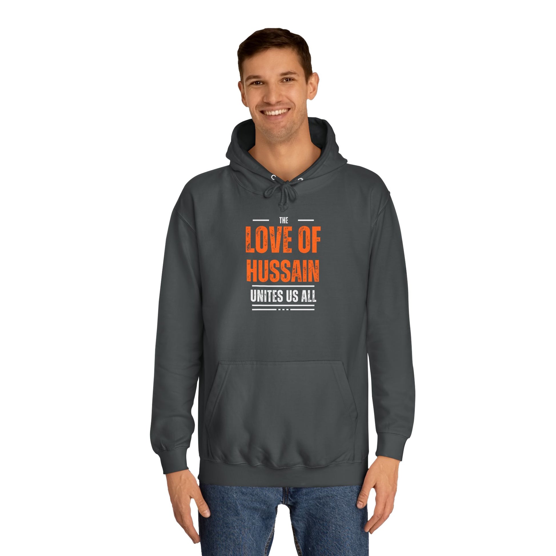 “The Love of Hussain (AS) Unites Us All” – Muharram & Arbaeen Edition | Unisex Adult College Hoodie