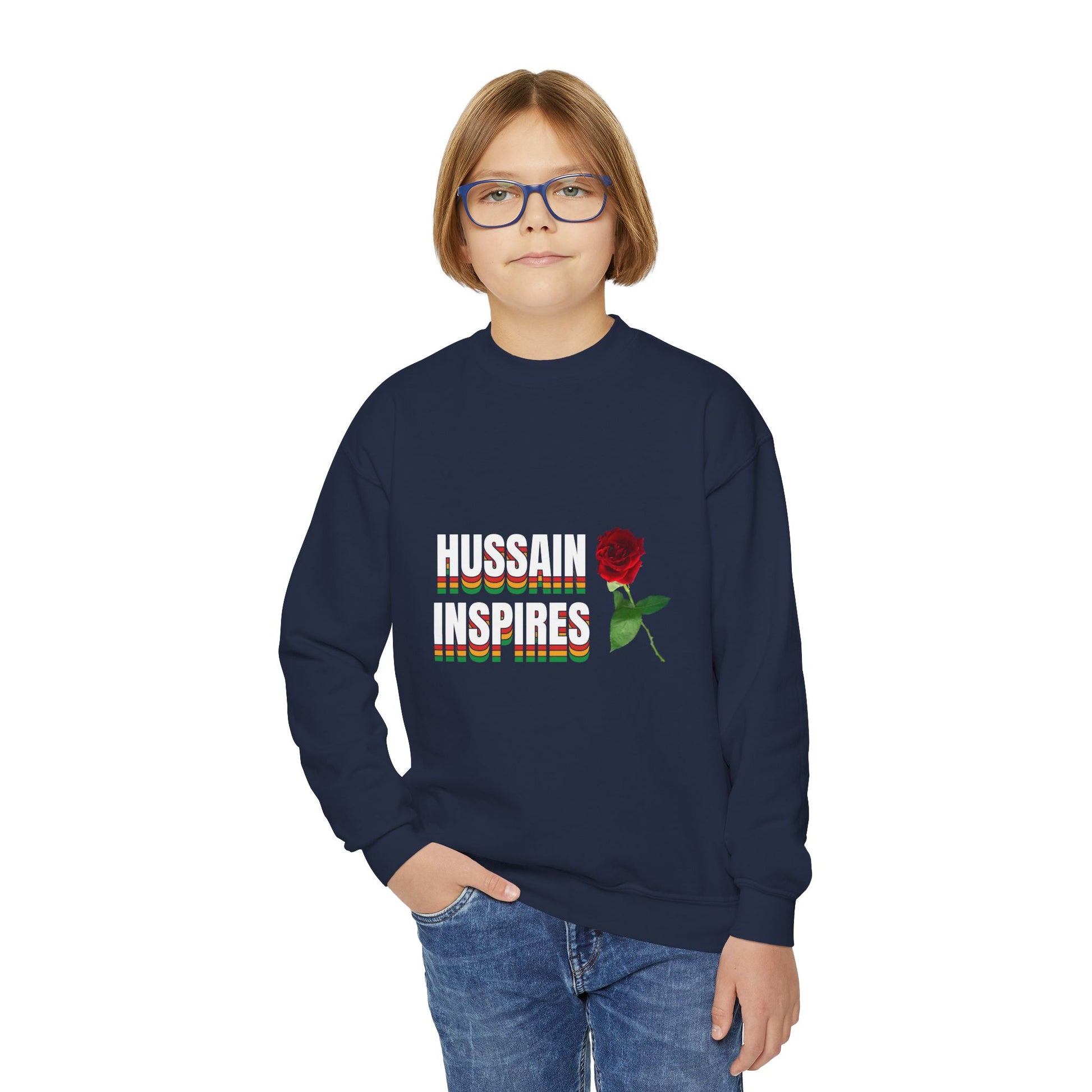 Hussain Inspires – Muharram & Arbaeen Edition | Unisex Youth Crewneck Sweatshirt
