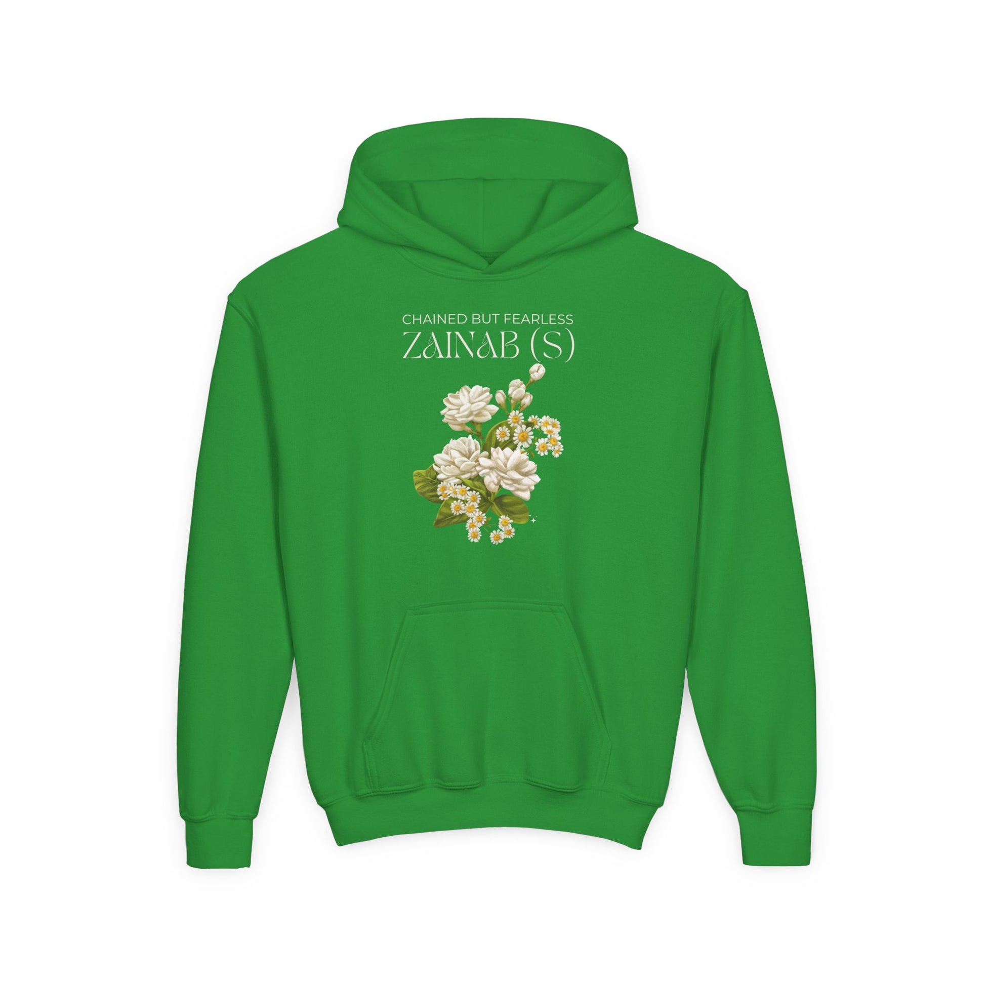 Chained but Fearless - Zainab (S) – Muharram & Arbaeen Edition | Unisex Youth Heavy Blend Hooded Sweatshirt