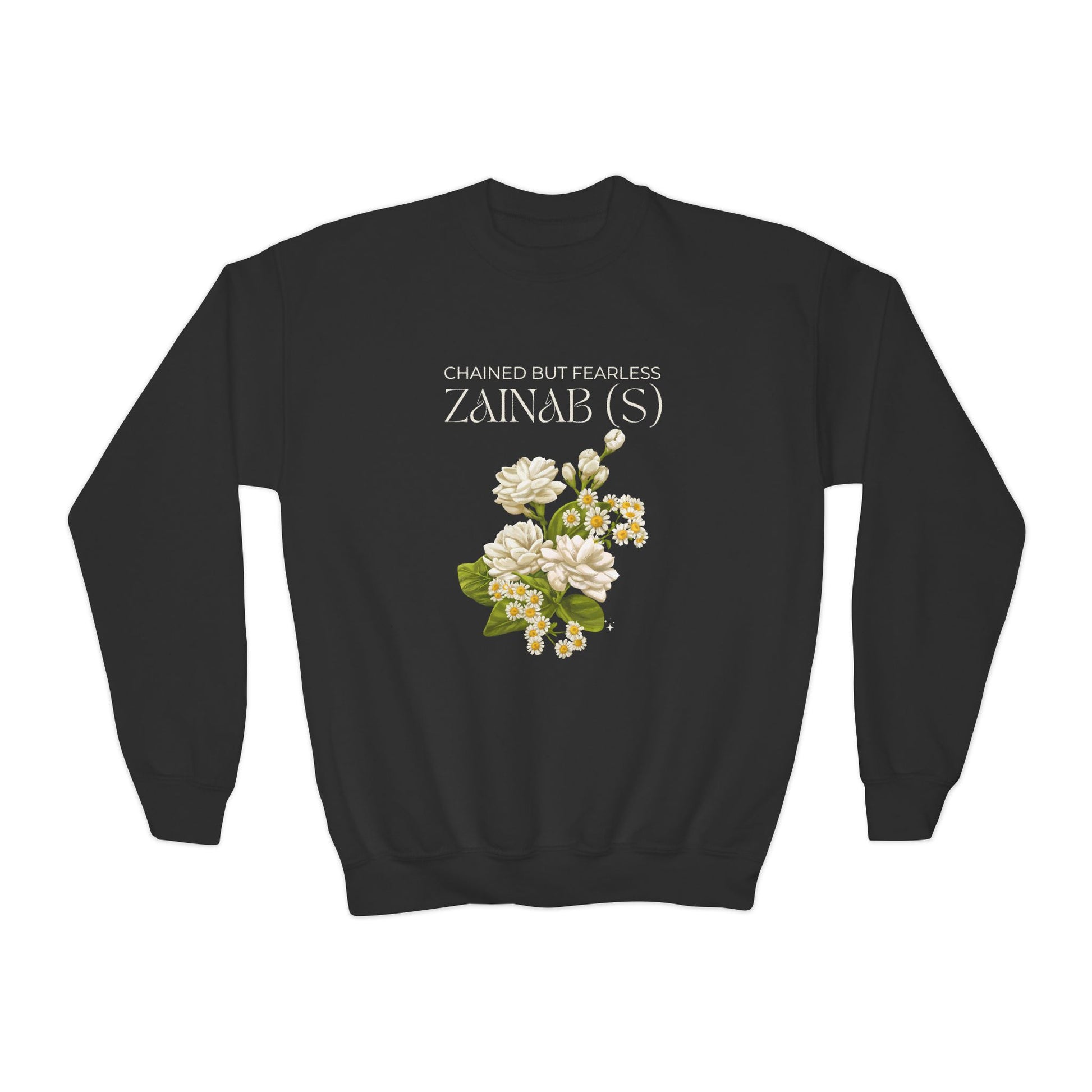 Chained but Fearless - Zainab (S) – Muharram & Arbaeen Edition | Unisex Youth Crewneck Sweatshirt