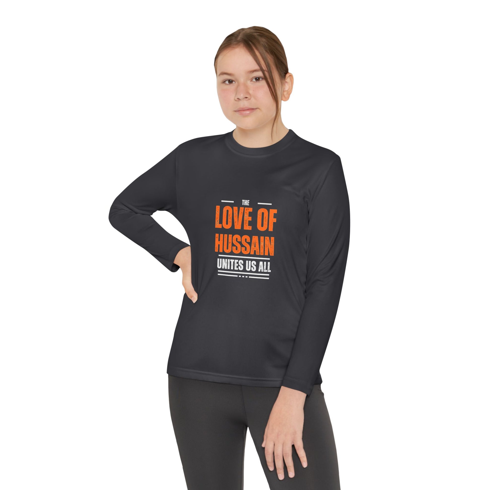 “The Love of Hussain (AS) Unites Us All” – Muharram & Arbaeen Edition | Unisex Youth Long Sleeve Competitor Tee