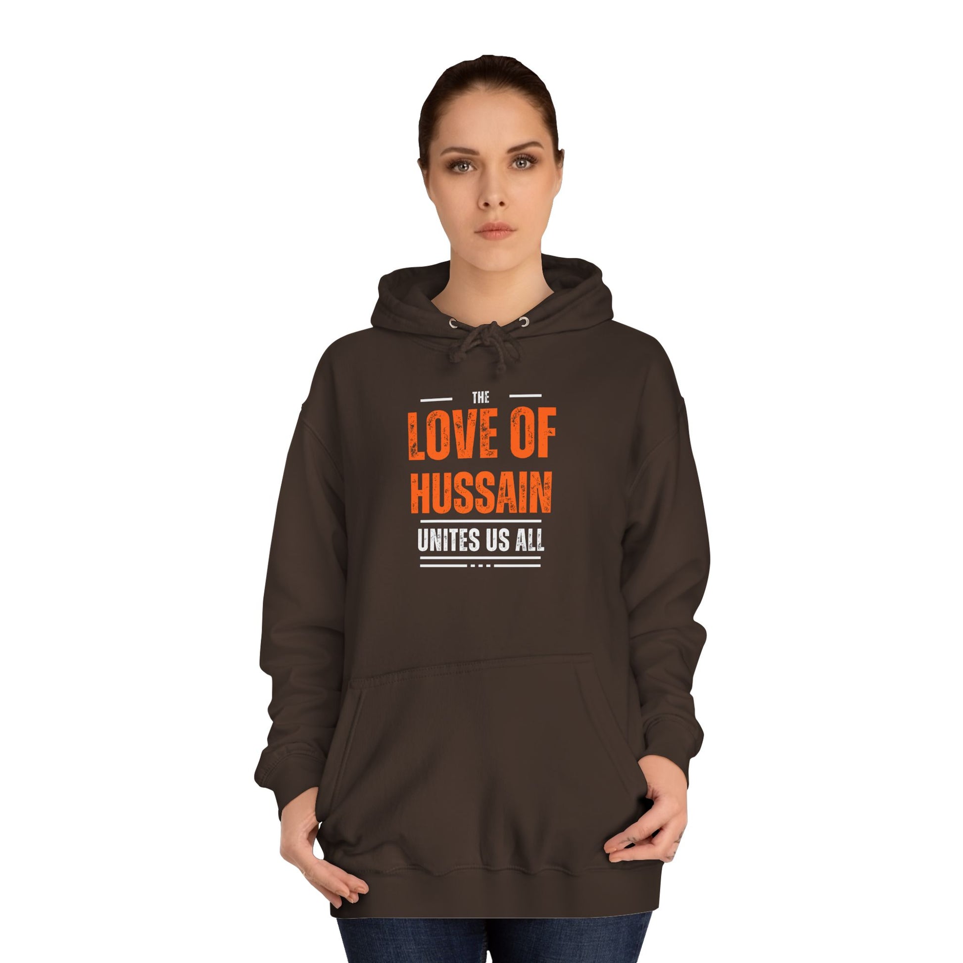 “The Love of Hussain (AS) Unites Us All” – Muharram & Arbaeen Edition | Unisex Adult College Hoodie