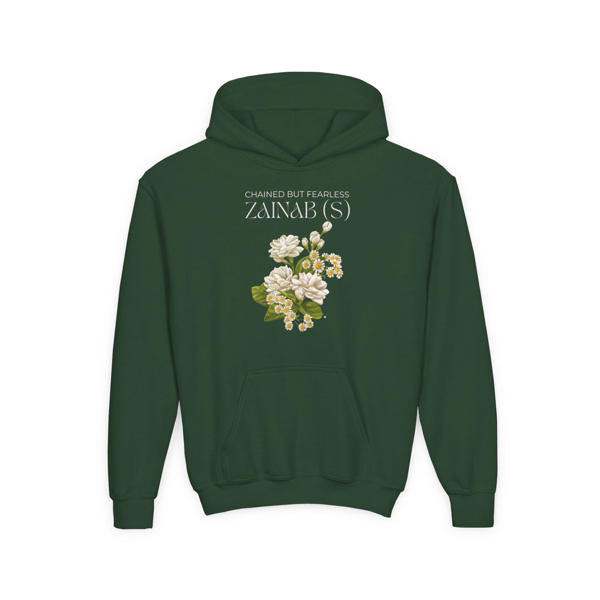 Chained but Fearless - Zainab (S) – Muharram & Arbaeen Edition | Unisex Youth Heavy Blend Hooded Sweatshirt