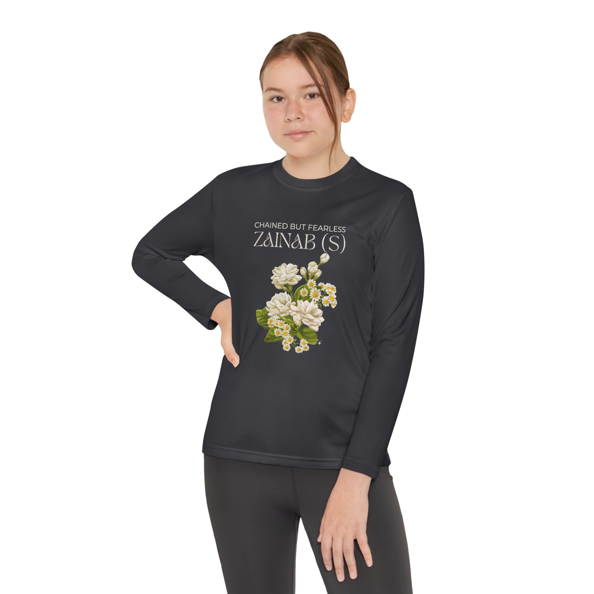 Chained but Fearless - Zainab (S) – Muharram & Arbaeen Edition | Unisex Youth Long Sleeve Competitor Tee