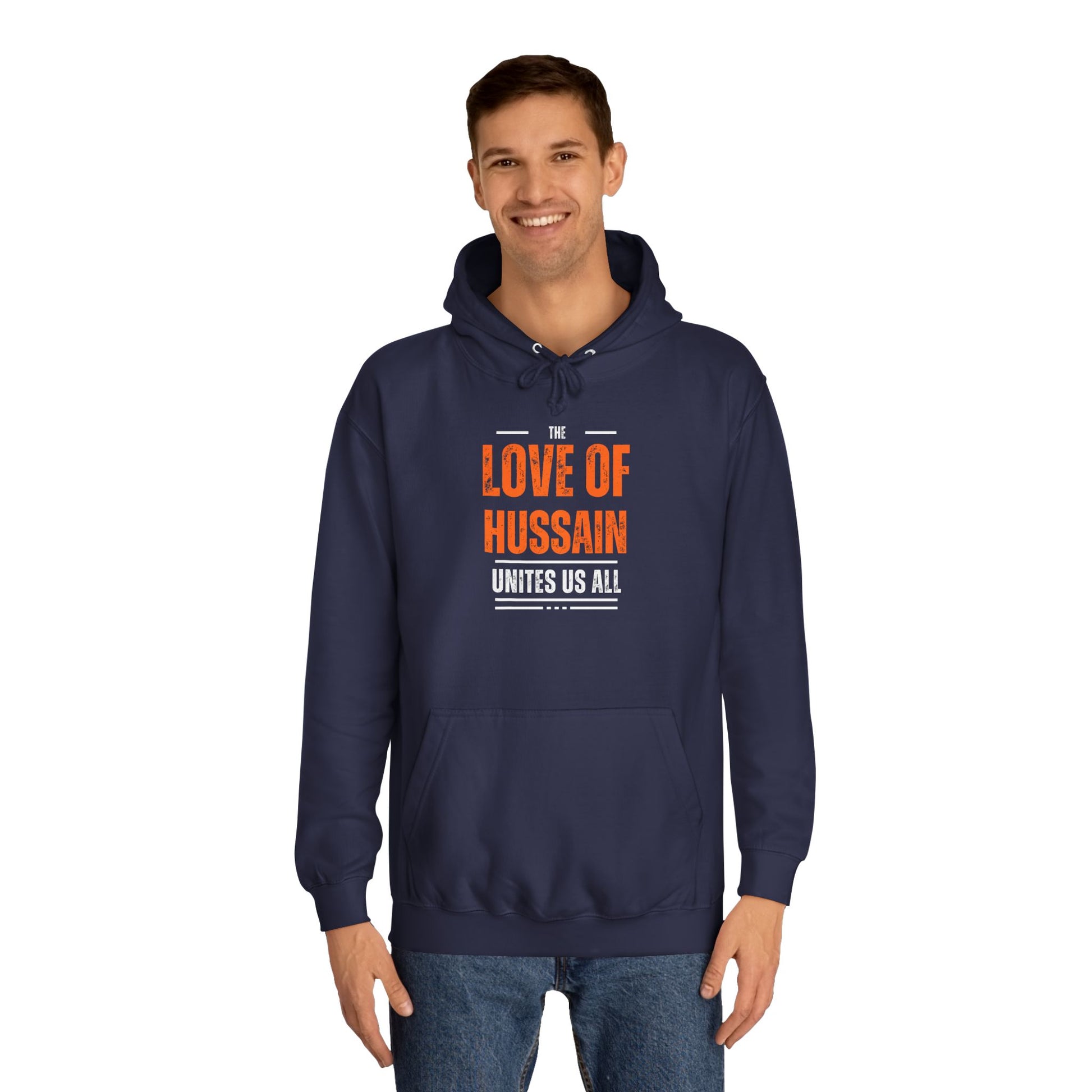 “The Love of Hussain (AS) Unites Us All” – Muharram & Arbaeen Edition | Unisex Adult College Hoodie