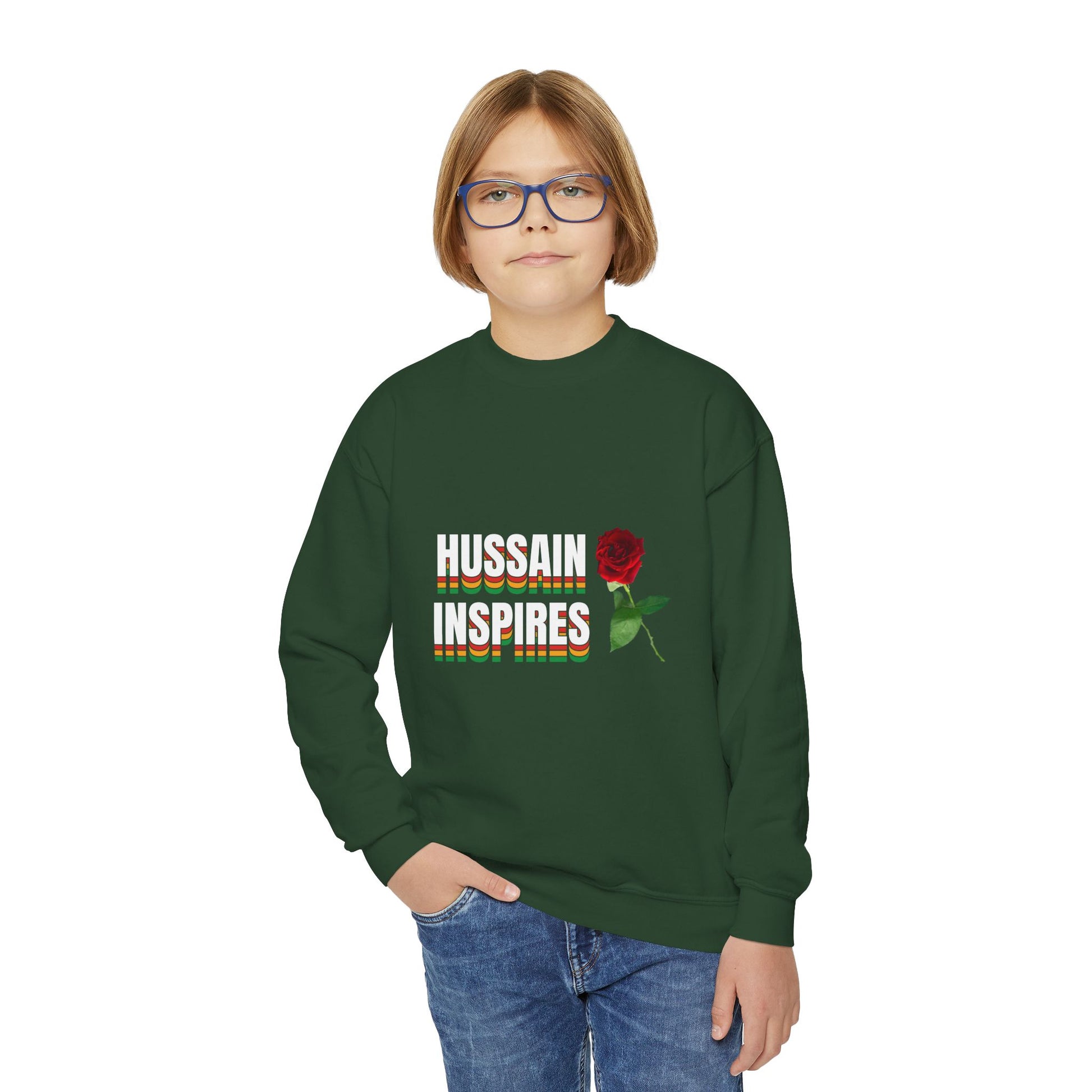 Hussain Inspires – Muharram & Arbaeen Edition | Unisex Youth Crewneck Sweatshirt
