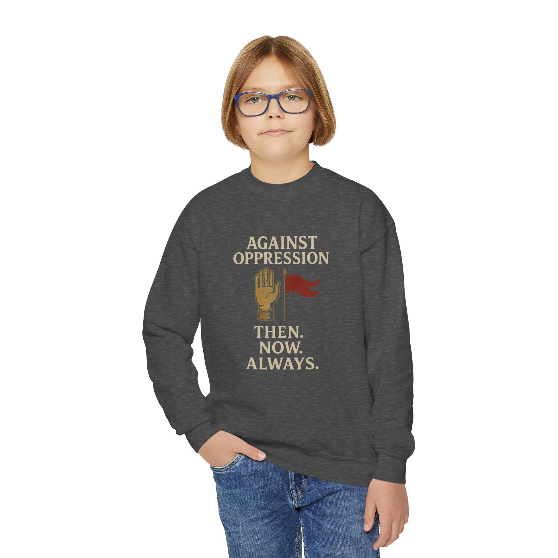 Against Oppression – Muharram & Arbaeen Edition | Unisex Youth Crewneck Sweatshirt
