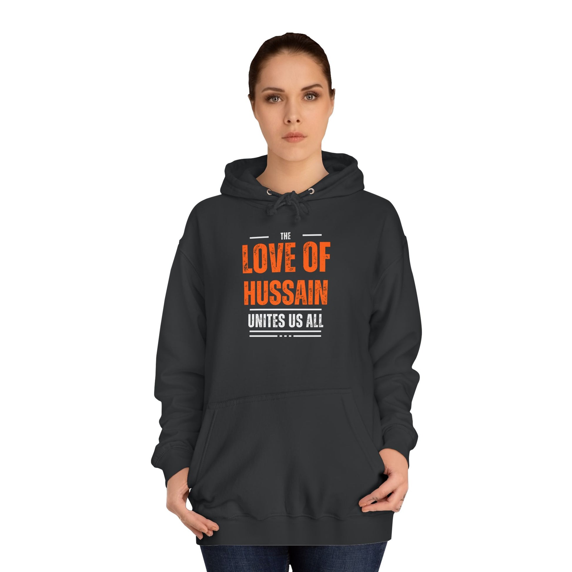 “The Love of Hussain (AS) Unites Us All” – Muharram & Arbaeen Edition | Unisex Adult College Hoodie