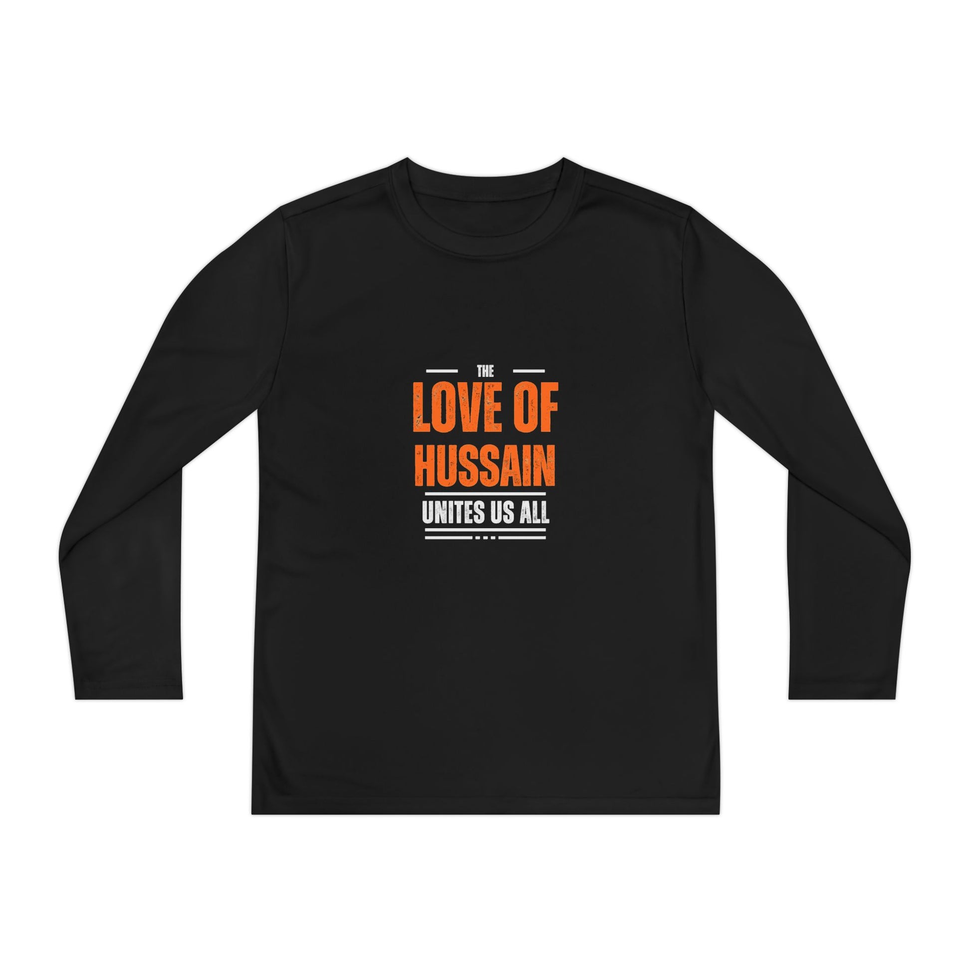 “The Love of Hussain (AS) Unites Us All” – Muharram & Arbaeen Edition | Unisex Youth Long Sleeve Competitor Tee
