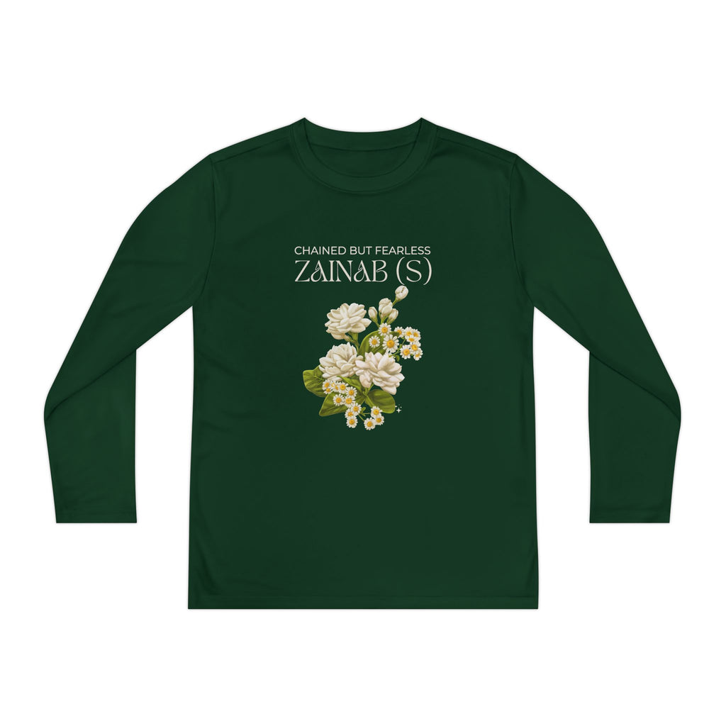 Chained but Fearless - Zainab (S) – Muharram & Arbaeen Edition | Unisex Youth Long Sleeve Competitor Tee