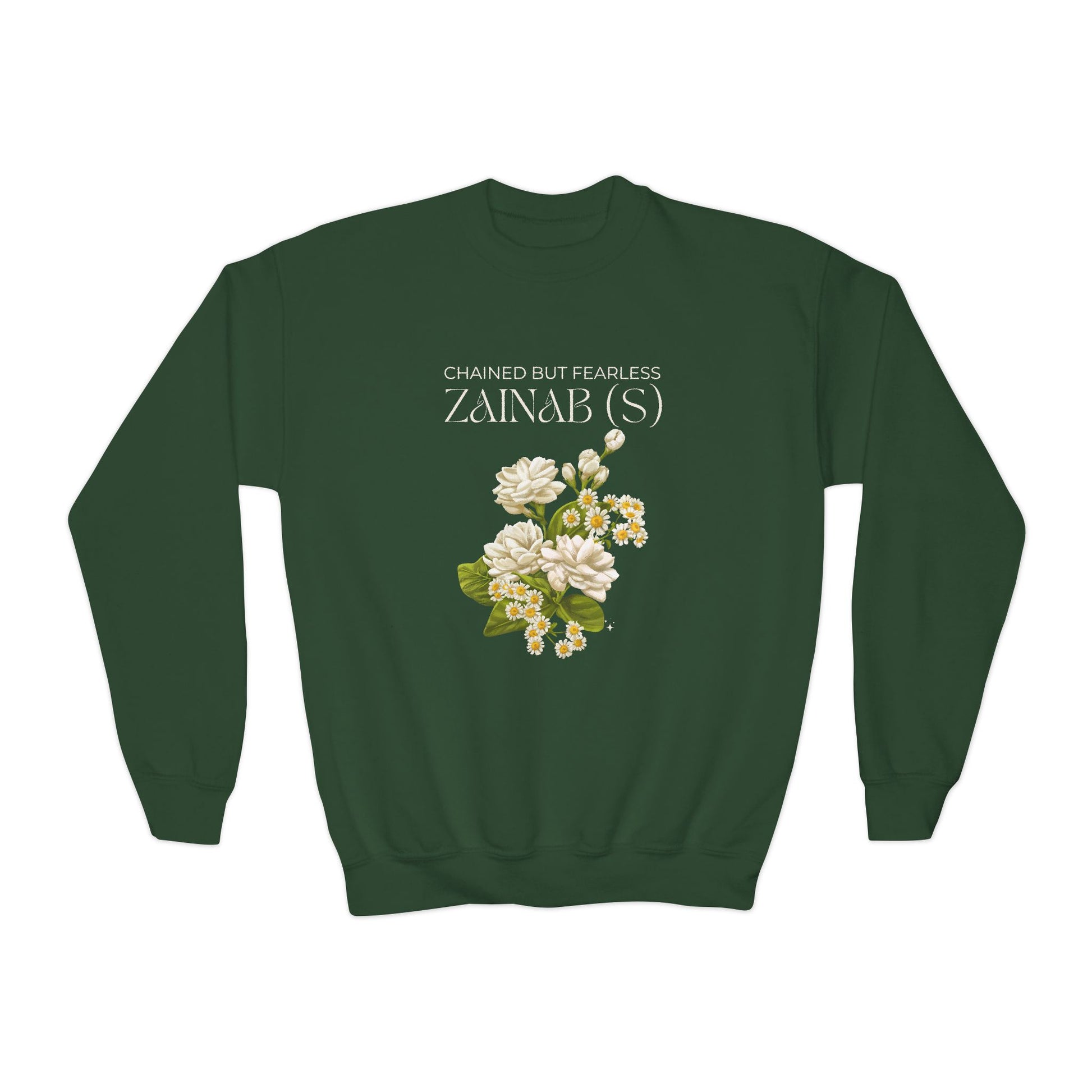Chained but Fearless - Zainab (S) – Muharram & Arbaeen Edition | Unisex Youth Crewneck Sweatshirt