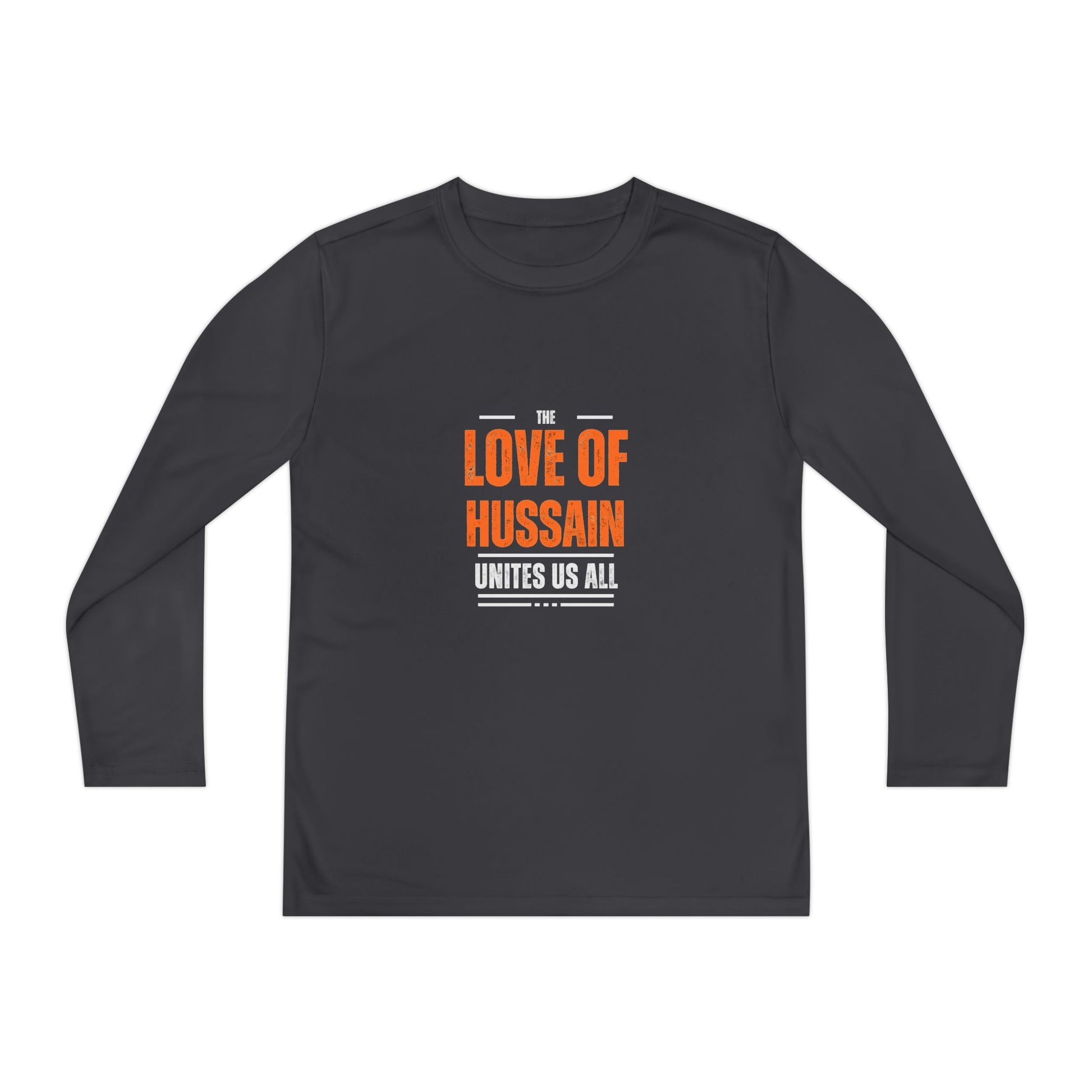 “The Love of Hussain (AS) Unites Us All” – Muharram & Arbaeen Edition | Unisex Youth Long Sleeve Competitor Tee