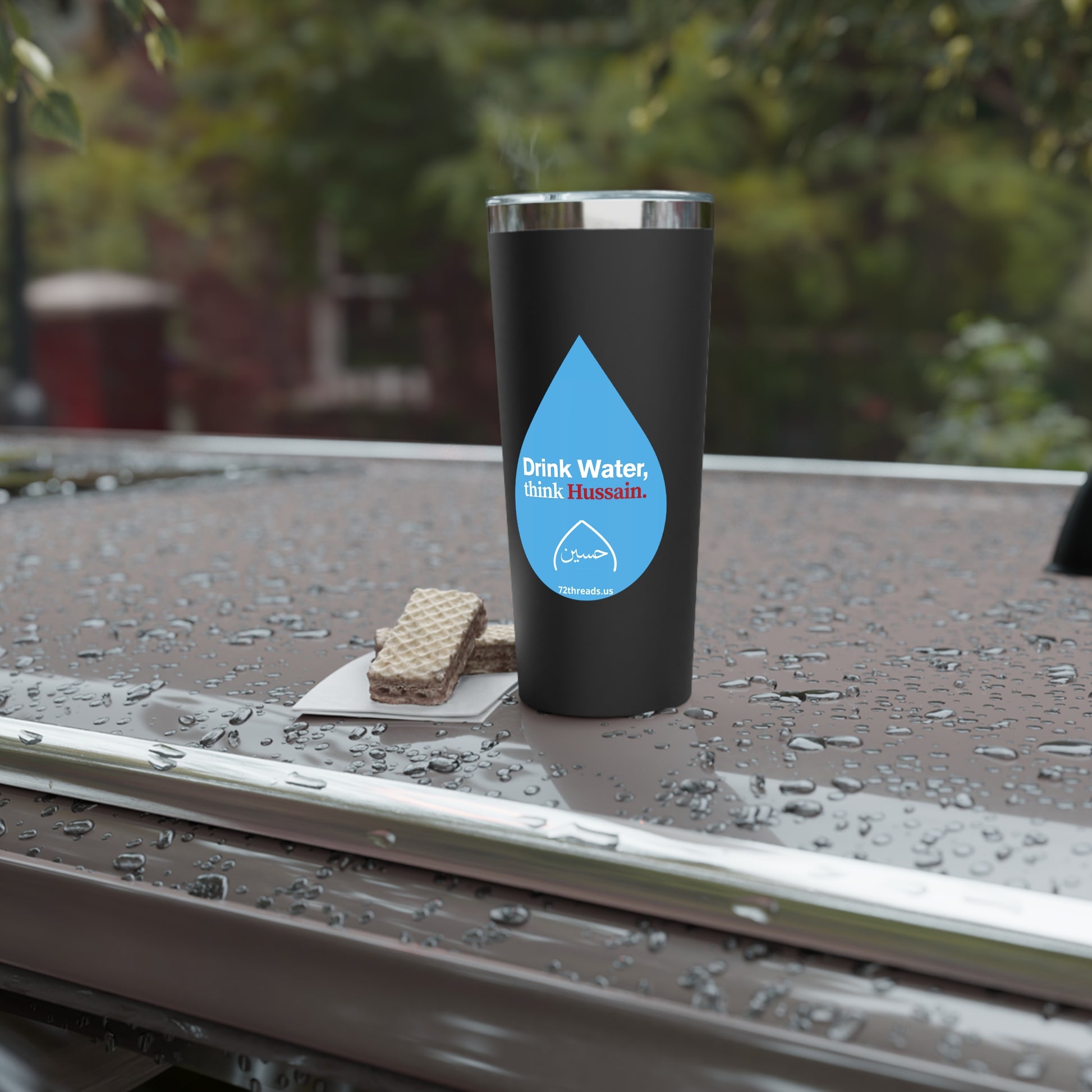 “Drink Water, think Hussain” – Copper Vacuum Insulated Tumbler, 22oz | Karbala Imam Hussain (A) Tribute