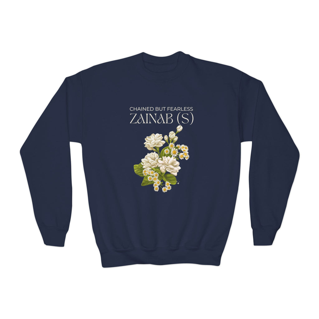 Chained but Fearless - Zainab (S) – Muharram & Arbaeen Edition | Unisex Youth Crewneck Sweatshirt
