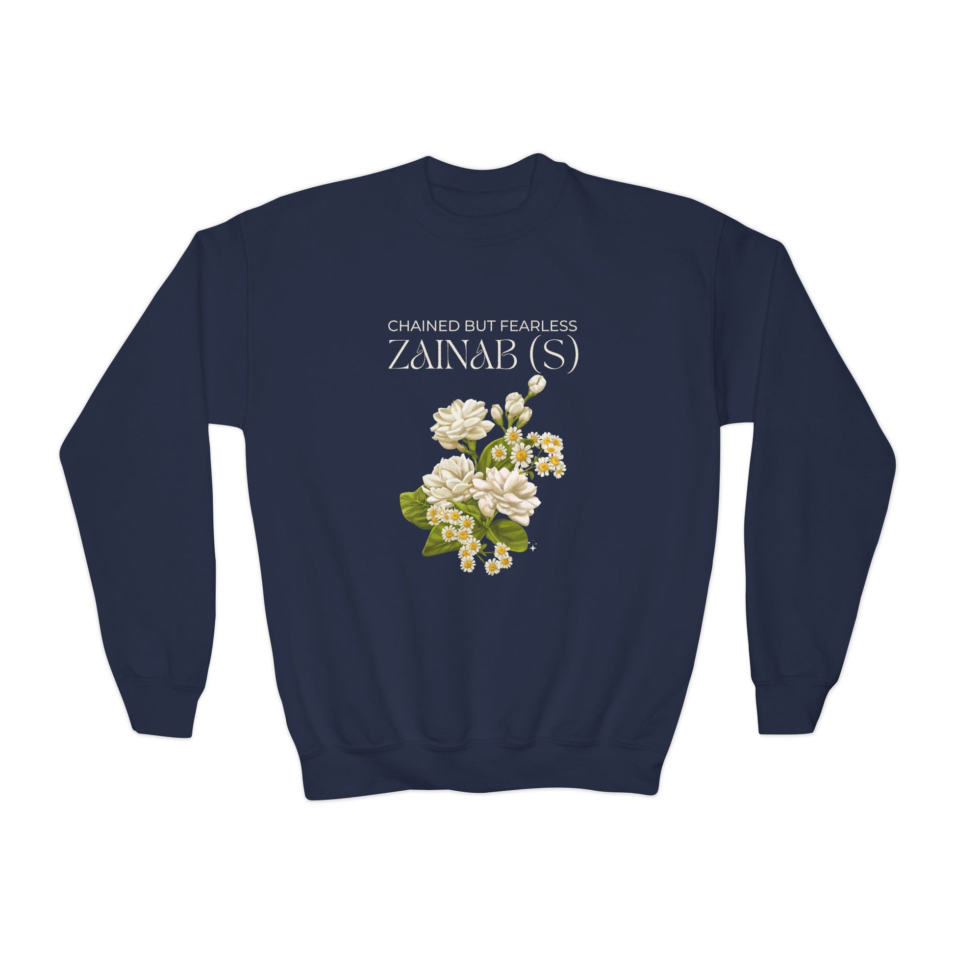 Chained but Fearless - Zainab (S) – Muharram & Arbaeen Edition | Unisex Youth Crewneck Sweatshirt