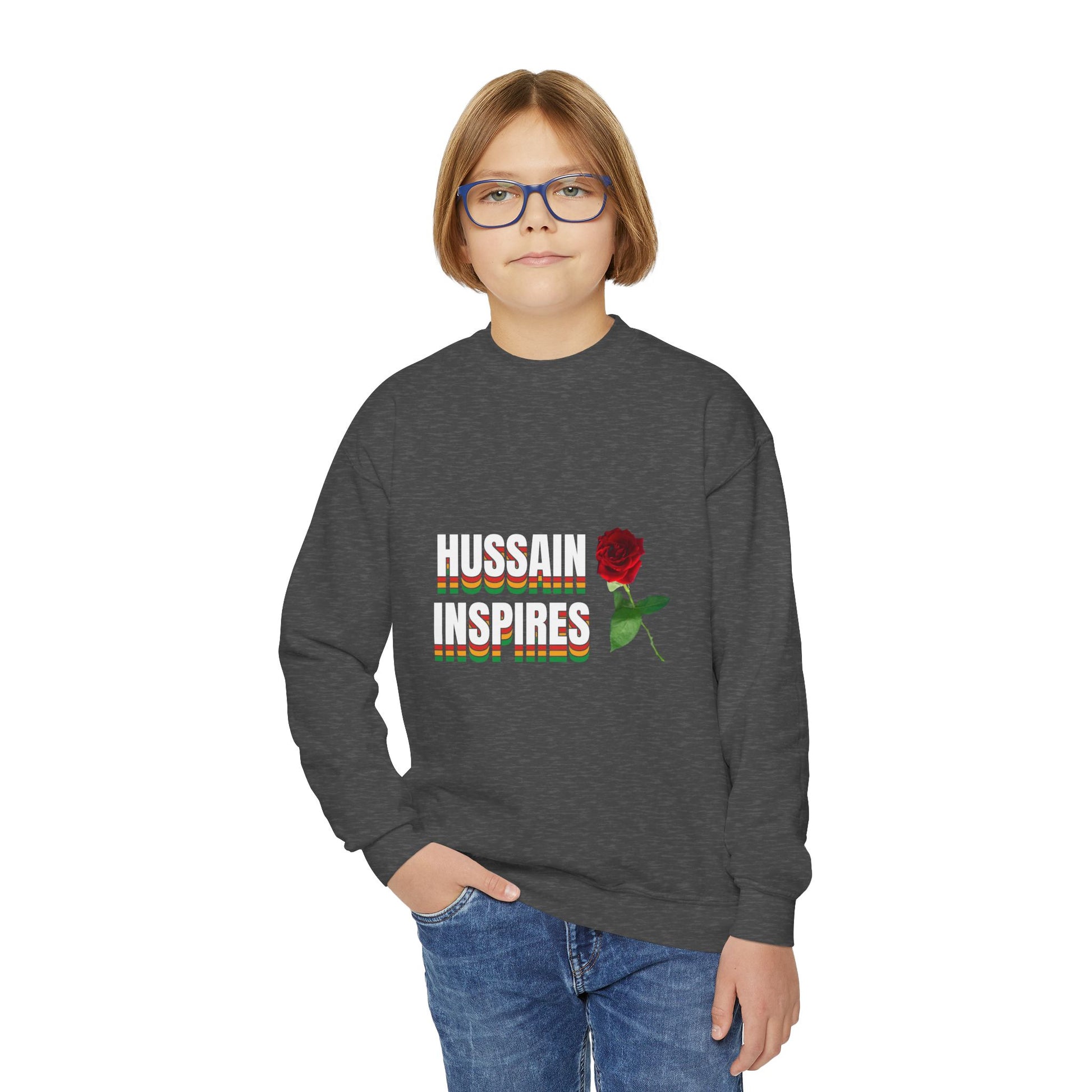 Hussain Inspires – Muharram & Arbaeen Edition | Unisex Youth Crewneck Sweatshirt