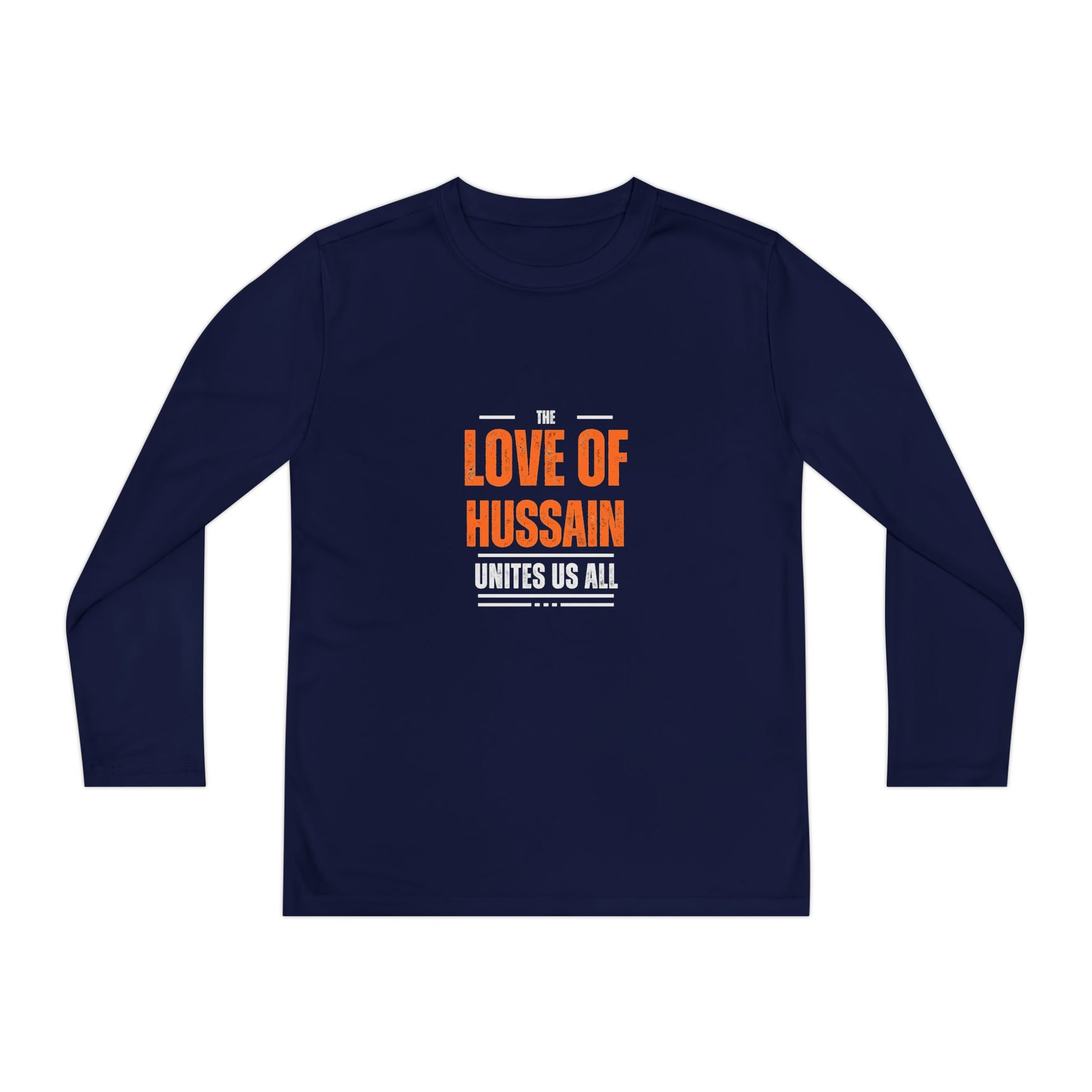 “The Love of Hussain (AS) Unites Us All” – Muharram & Arbaeen Edition | Unisex Youth Long Sleeve Competitor Tee