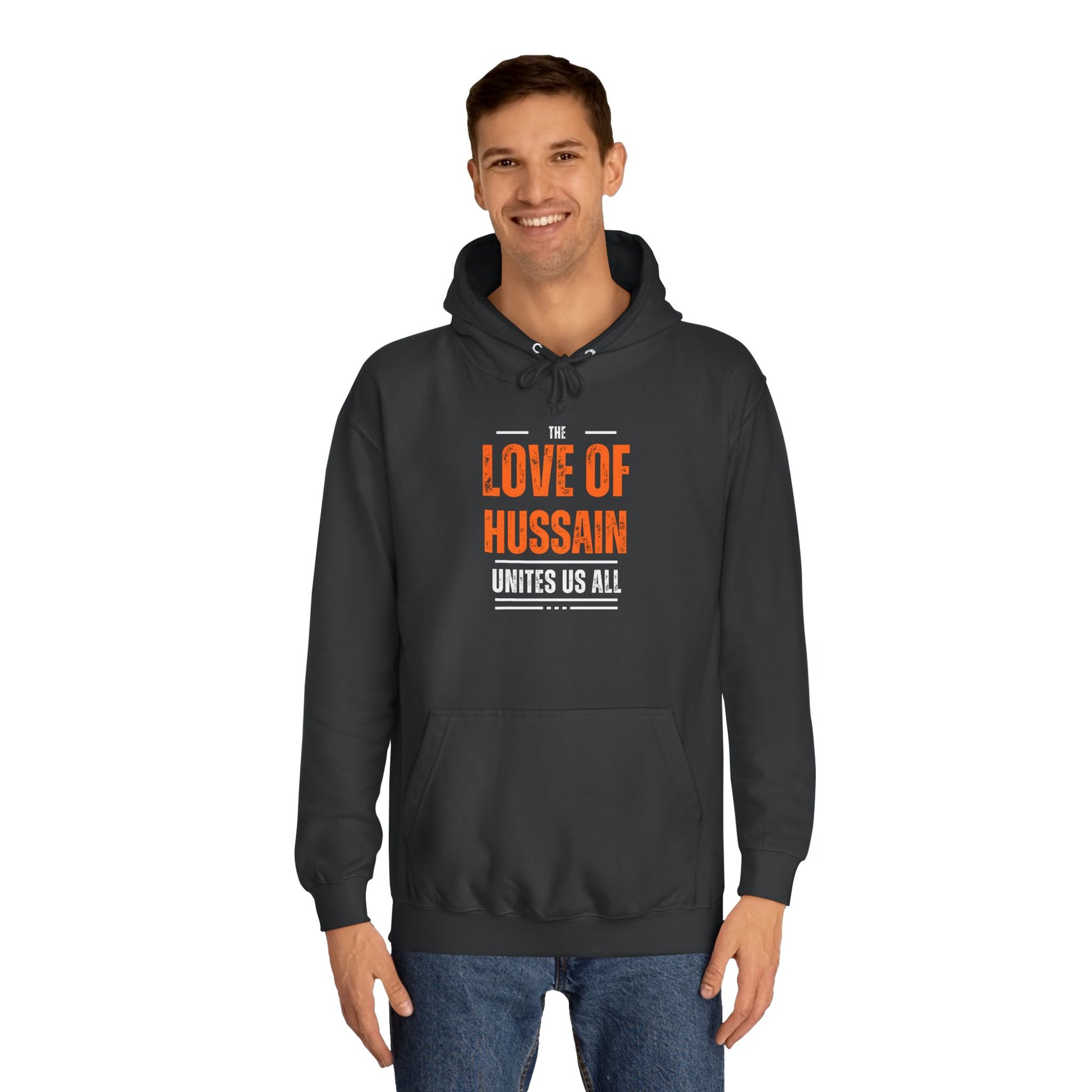 “The Love of Hussain (AS) Unites Us All” – Muharram & Arbaeen Edition | Unisex Adult College Hoodie