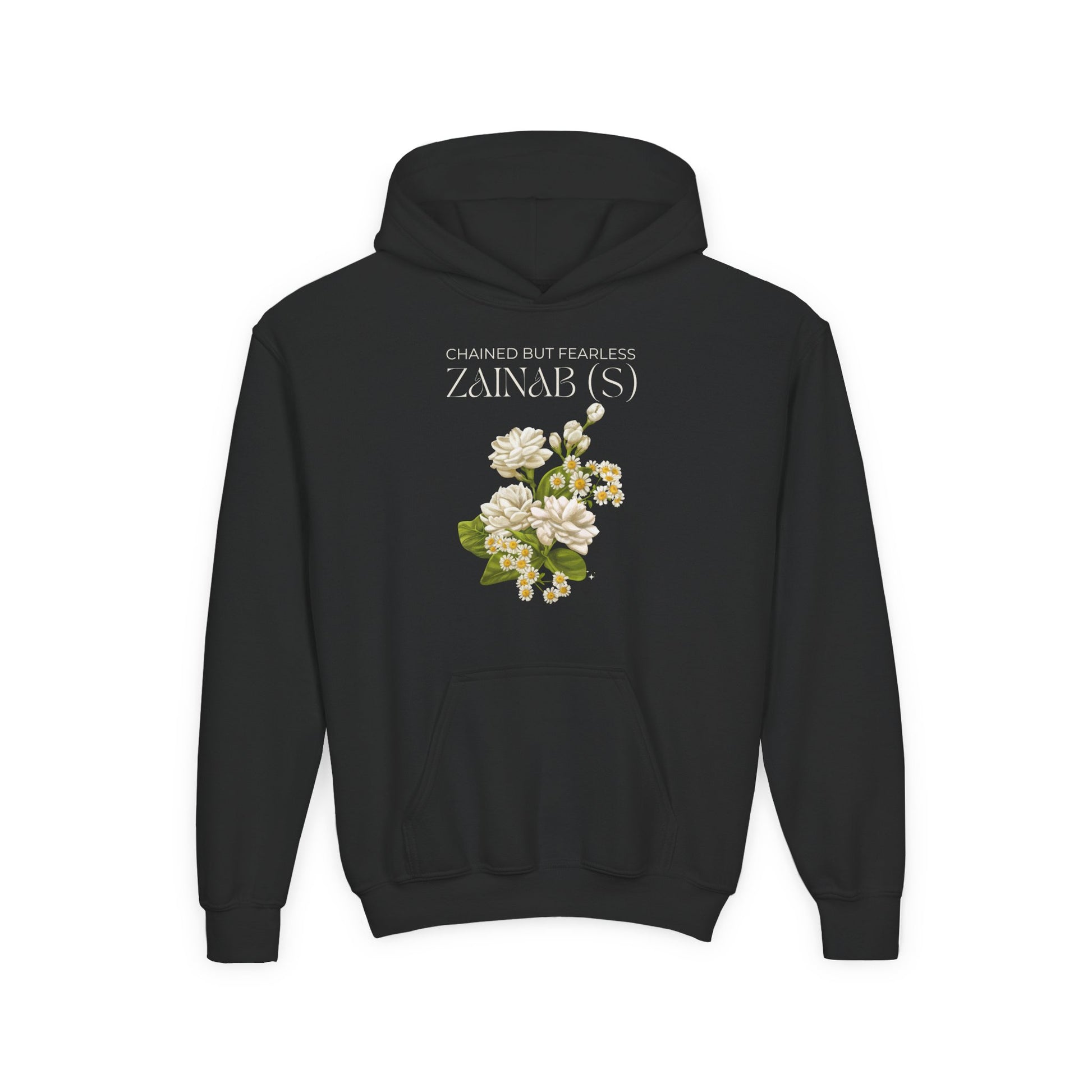 Chained but Fearless - Zainab (S) – Muharram & Arbaeen Edition | Unisex Youth Heavy Blend Hooded Sweatshirt