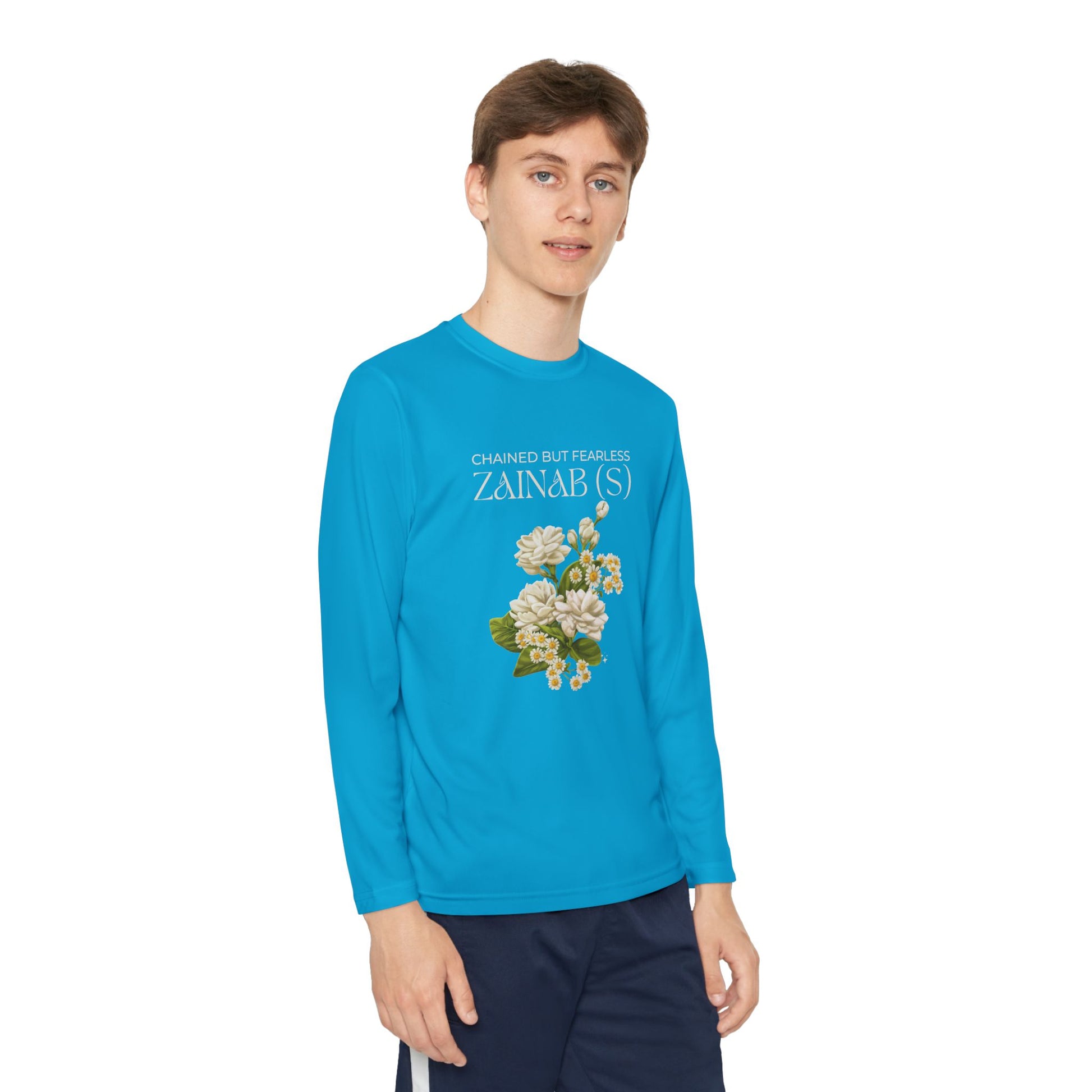 Chained but Fearless - Zainab (S) – Muharram & Arbaeen Edition | Unisex Youth Long Sleeve Competitor Tee