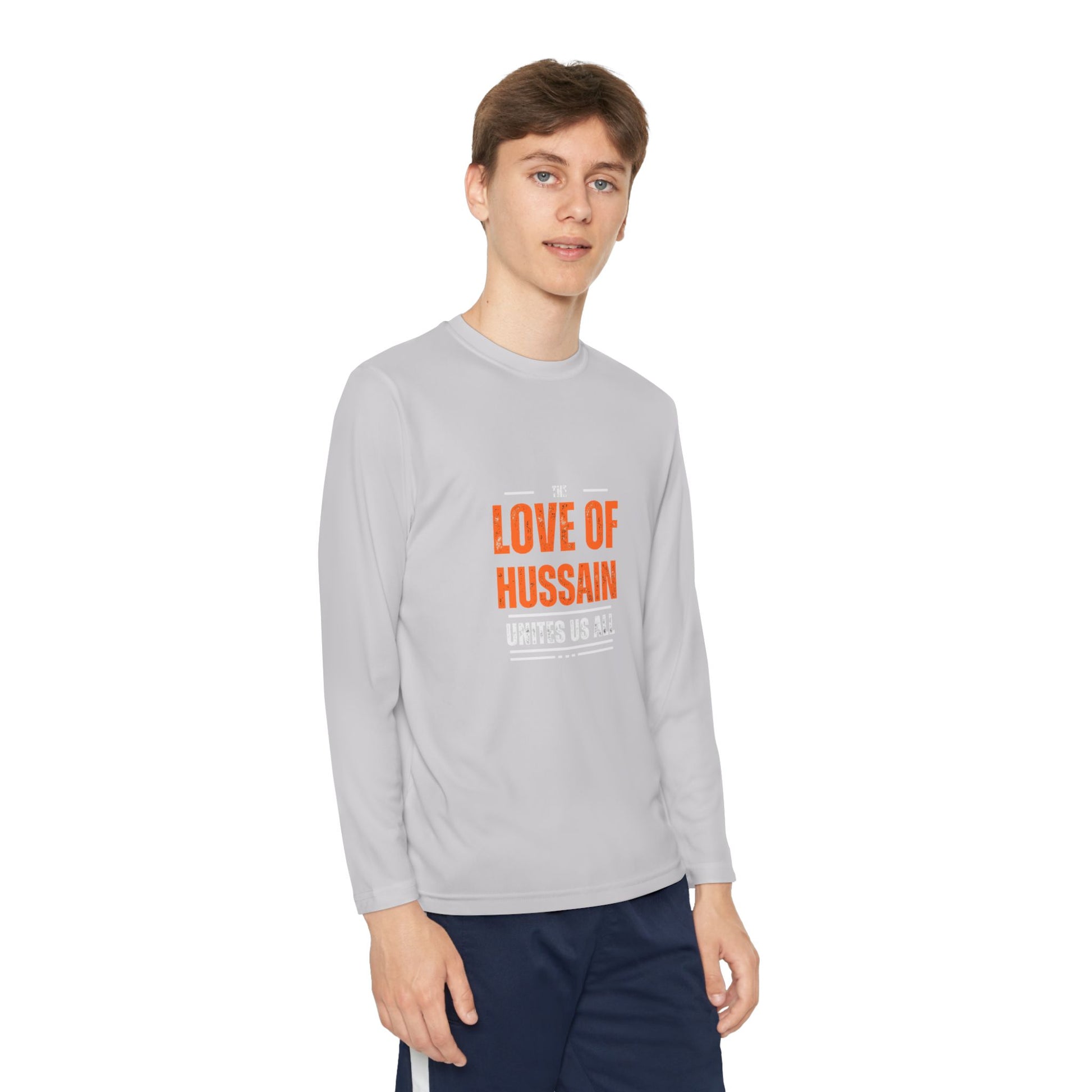 “The Love of Hussain (AS) Unites Us All” – Muharram & Arbaeen Edition | Unisex Youth Long Sleeve Competitor Tee