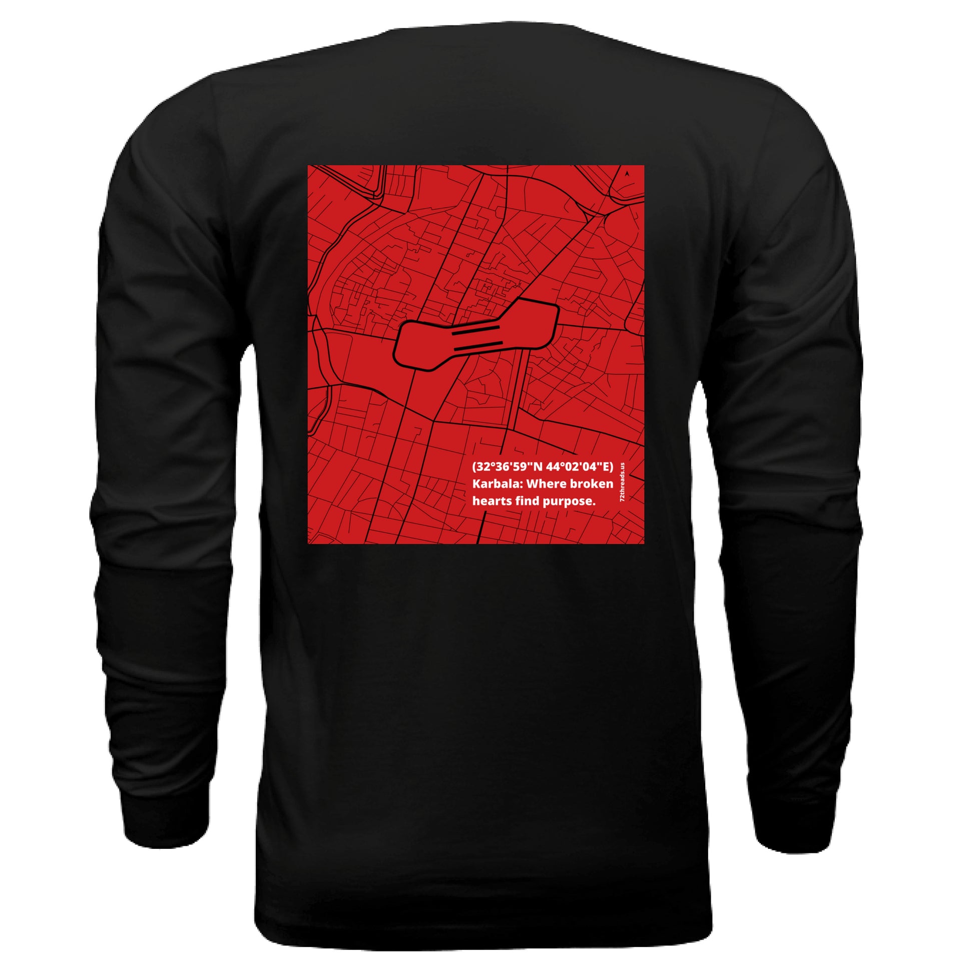 Karbala Map Imam Hussain on back side of the shirt