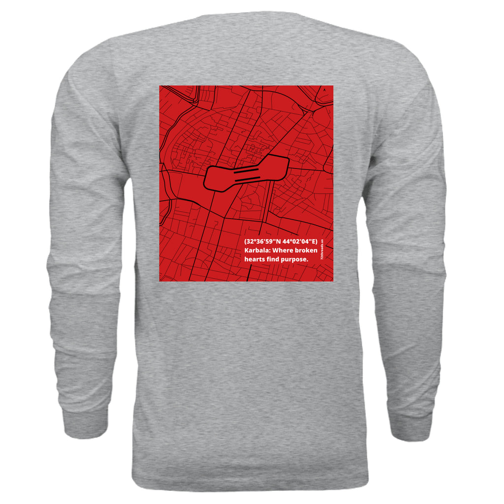 Karbala Map Imam Hussain on back side of the shirt