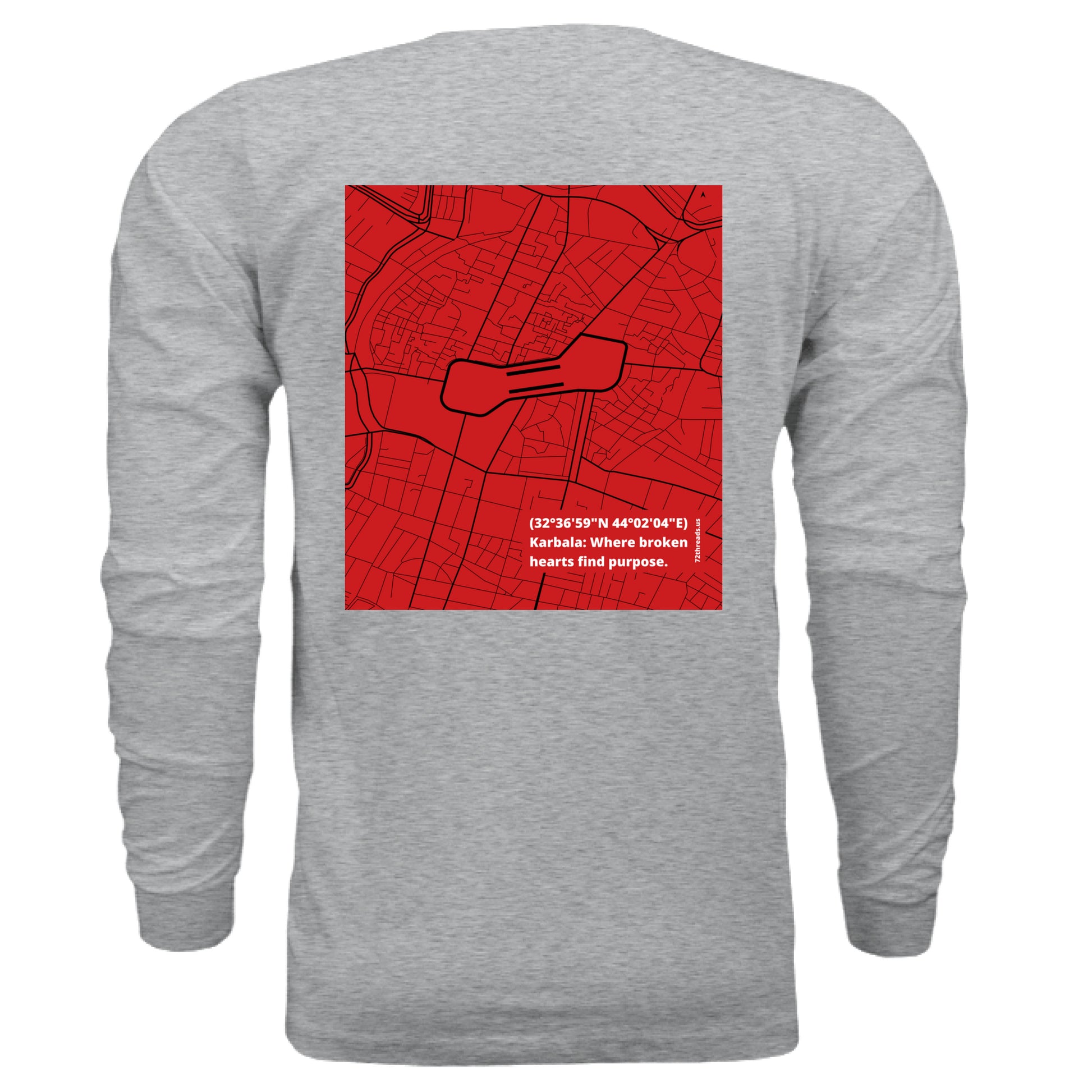 Karbala Map Imam Hussain on back side of the shirt