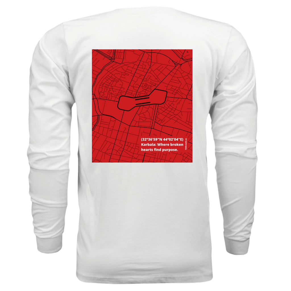 Karbala Map Imam Hussain on back side of the shirt