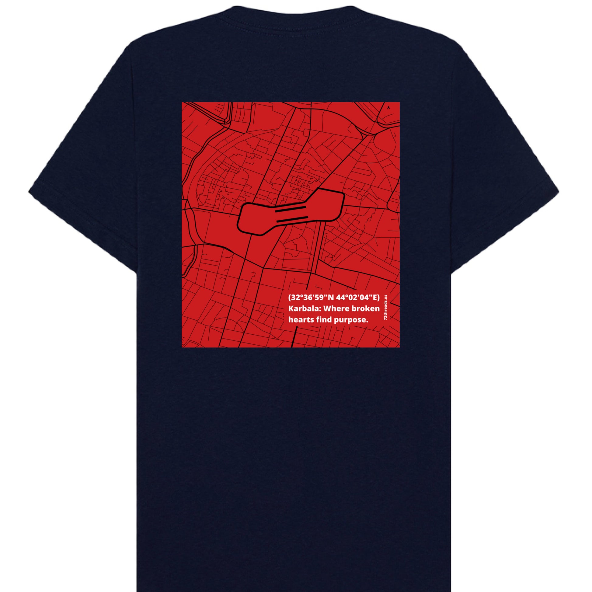 Karbala map printed on navy tee