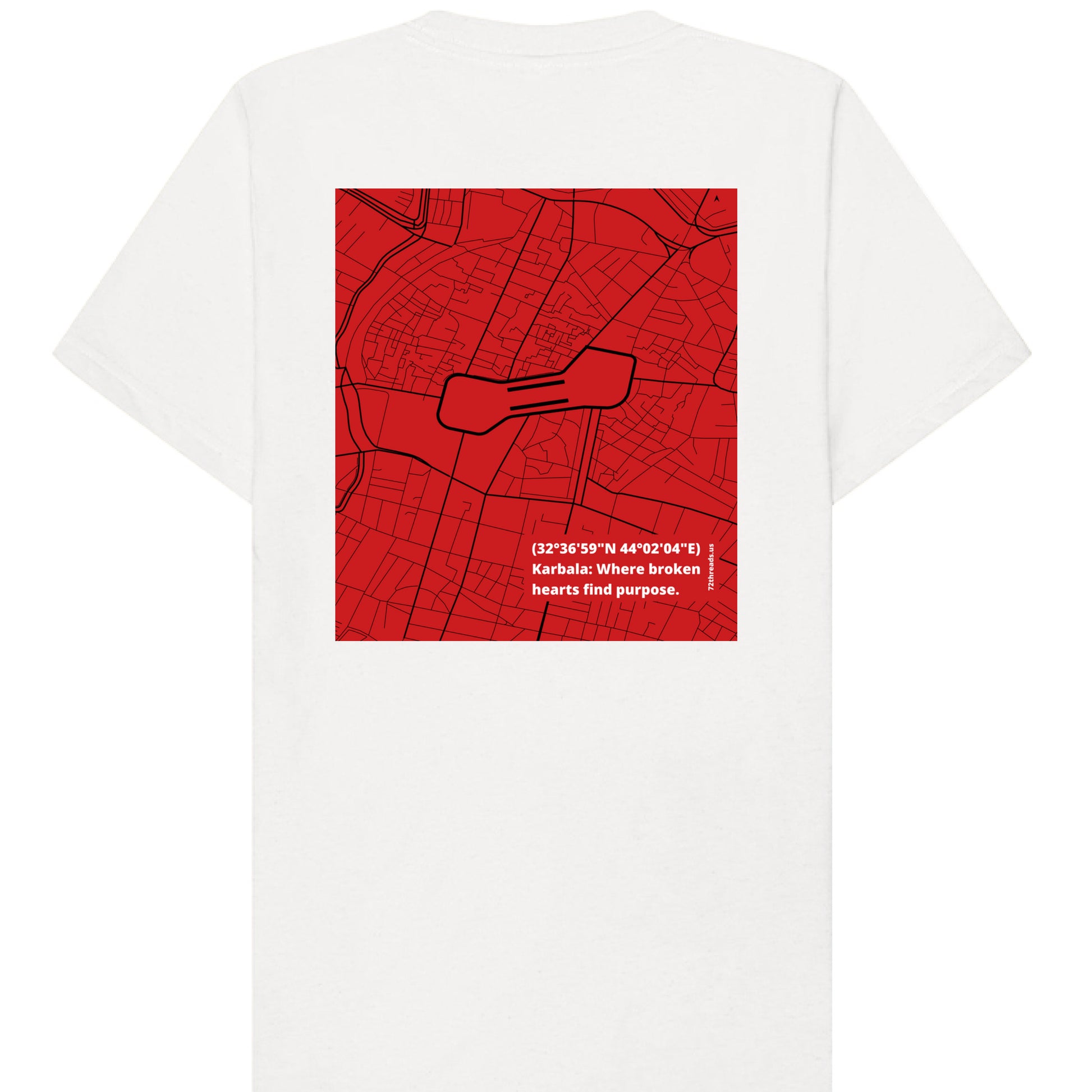 Karbala map printed on white tee