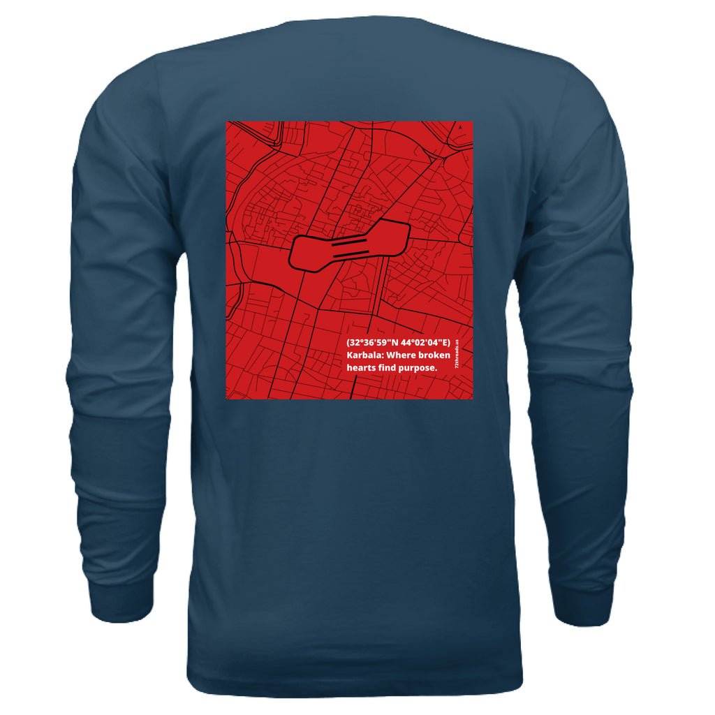 Karbala Map Imam Hussain on back side of the shirt