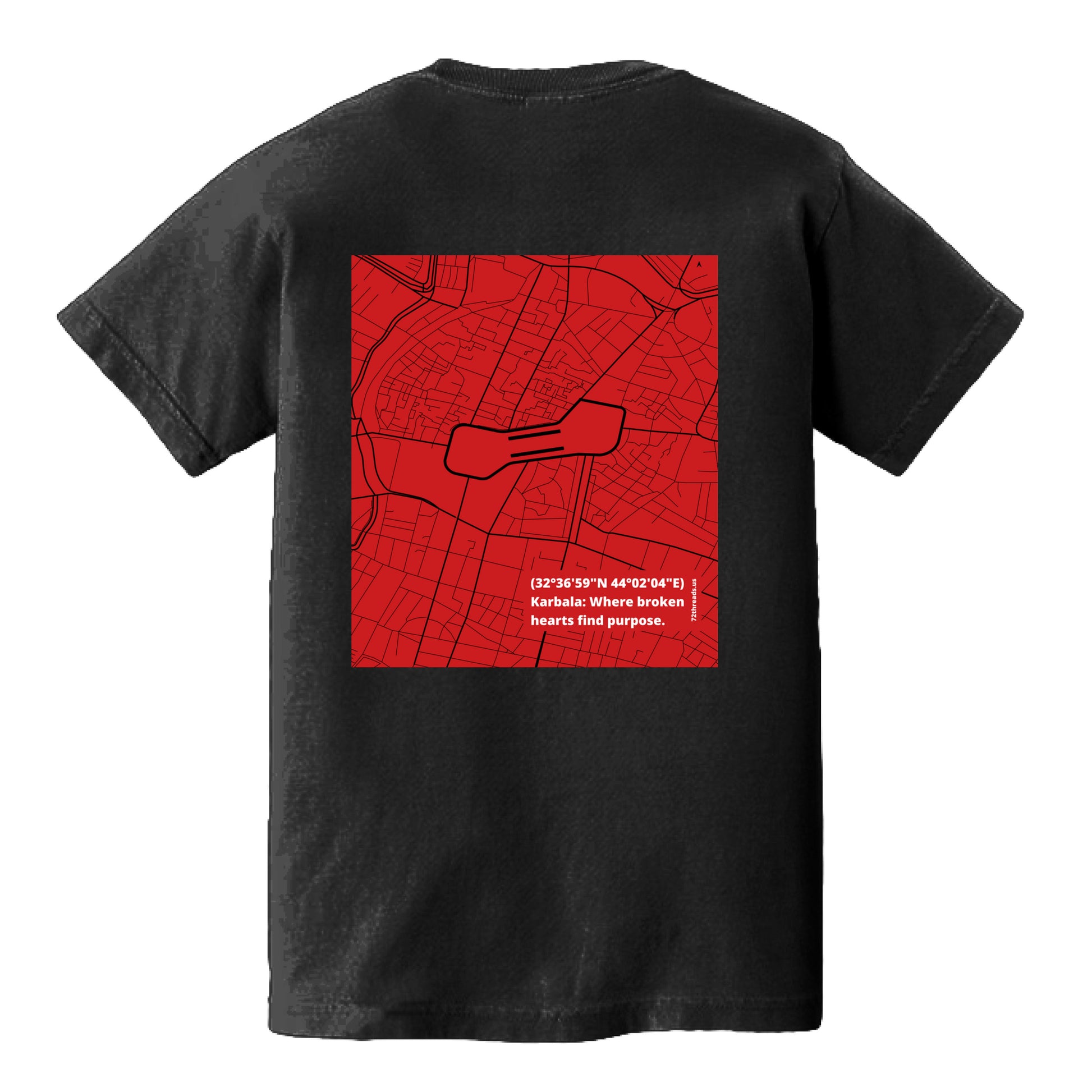 karbala map on black tee