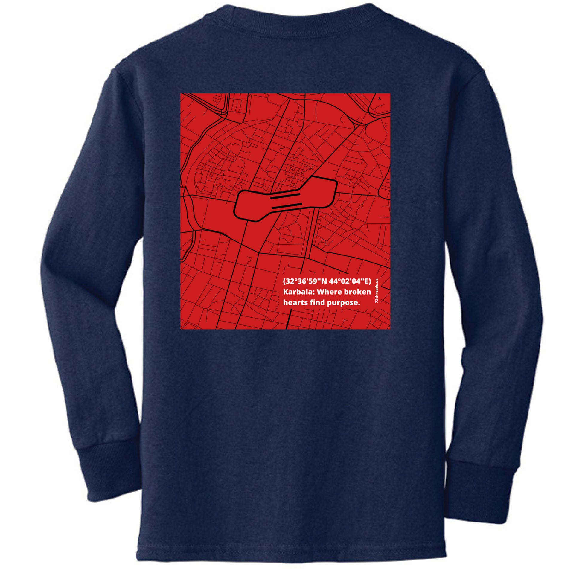 karbala map on white long sleeve