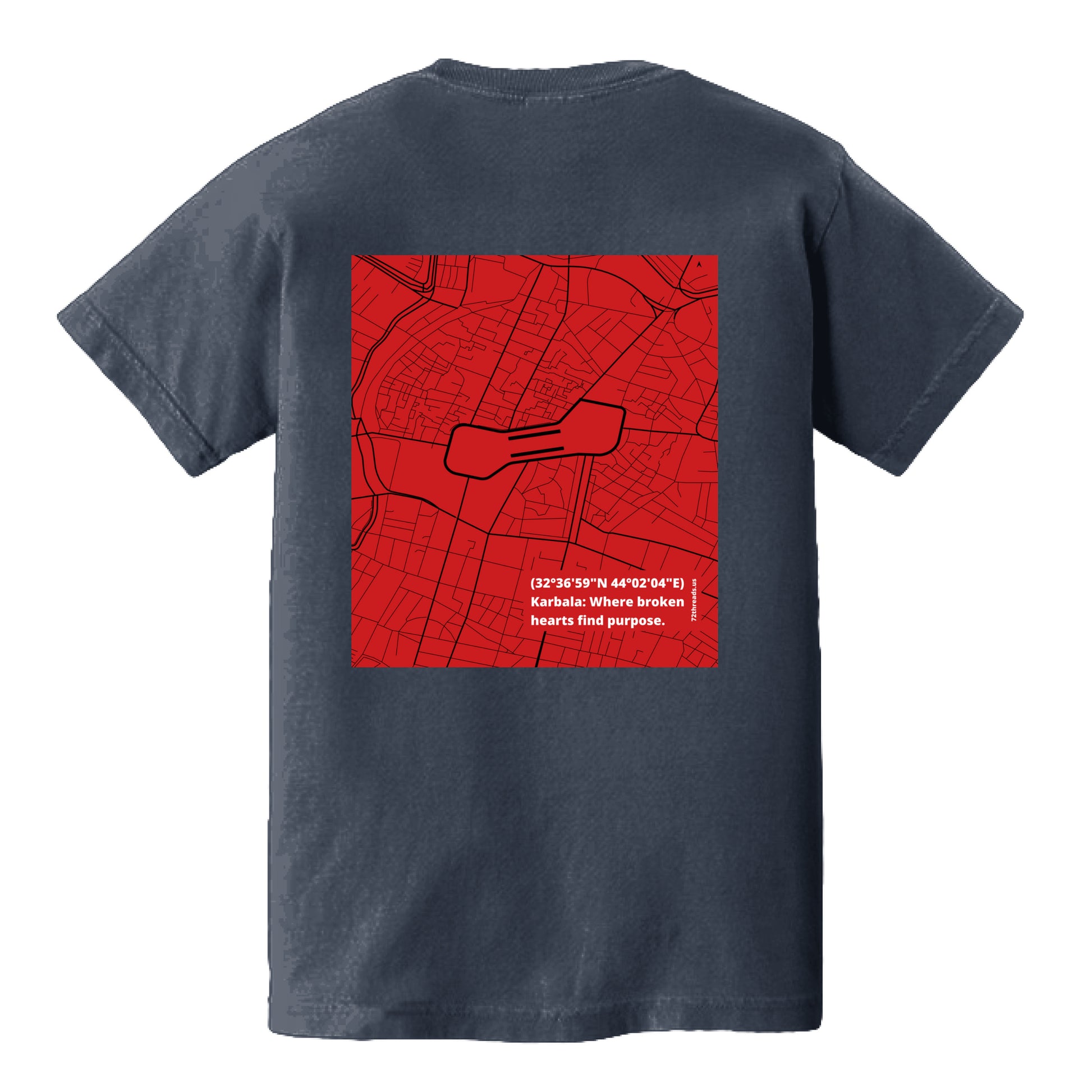 karbala map on navy tee