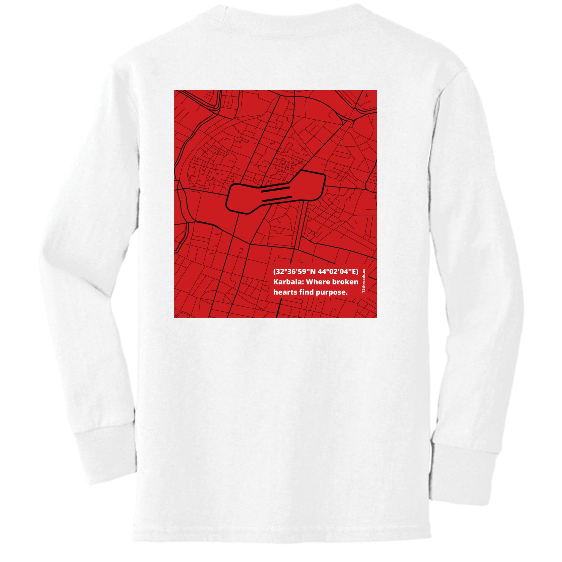 karbala map on white long sleeve