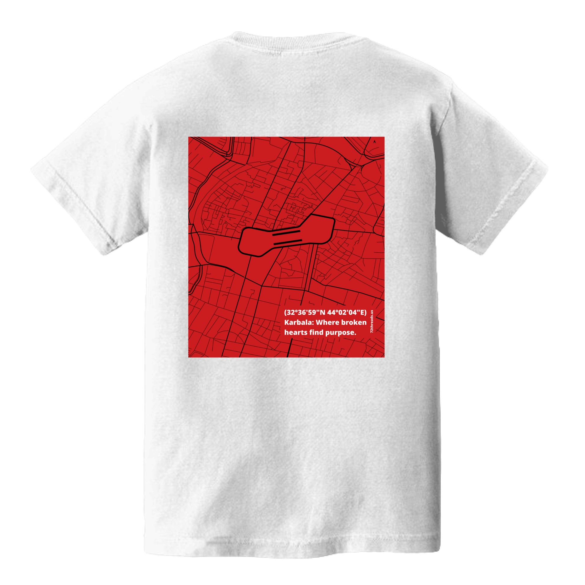 karbala map on white tee